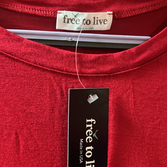 NWT Free to Live tunic, red - Picture 2 of 4